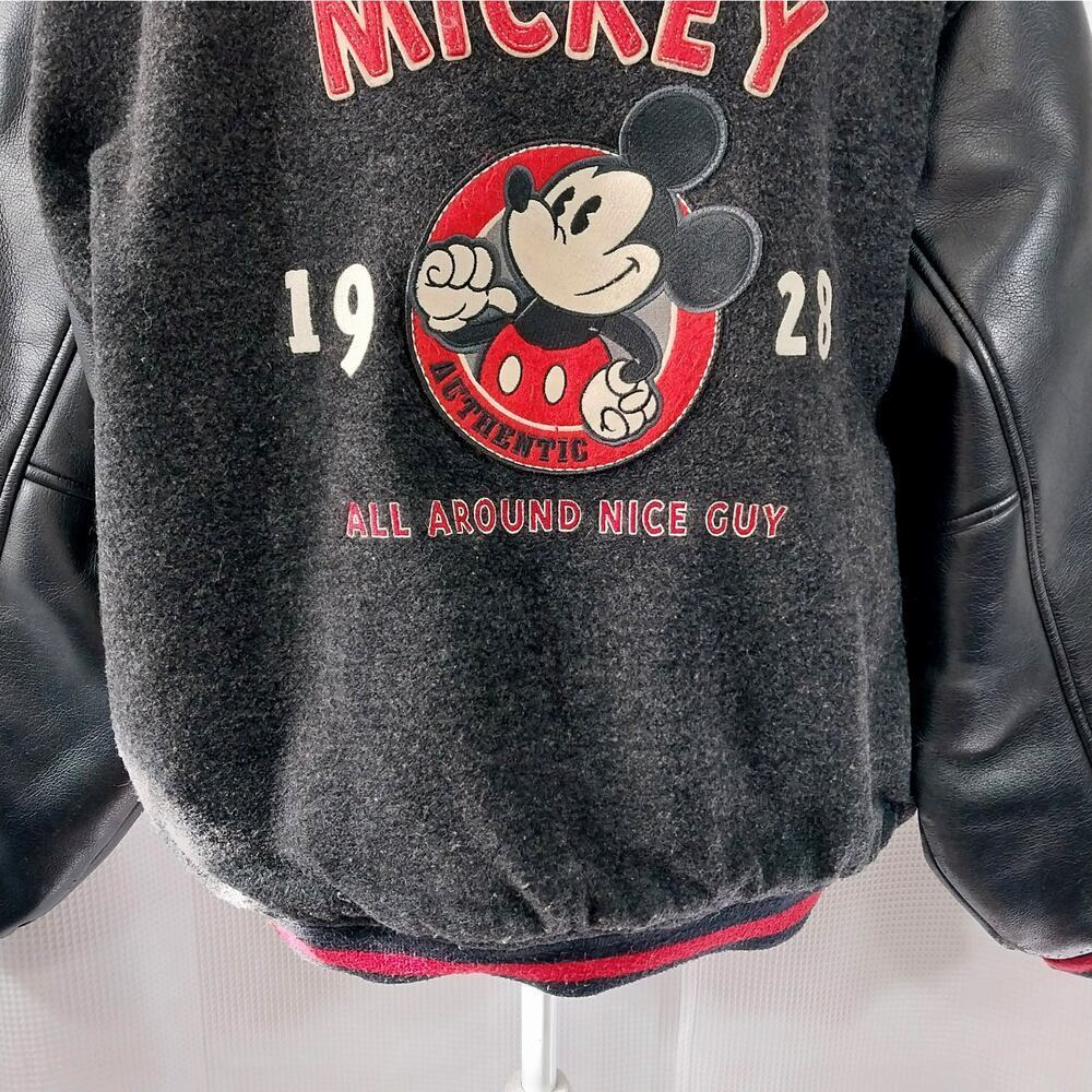 VINTAGE RARE MICKEY MOUSE! DISNEY STORE MICKEY VARSITY JACKET, RED & BLACK! SZ M - Picture 5 of 15
